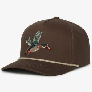 Brown Embroidered Duck Cap